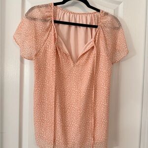 Peach Patterned Women's Top